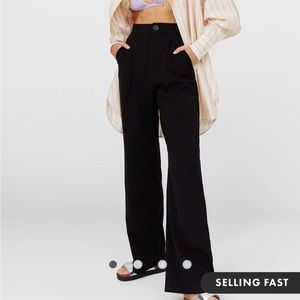 ASOS Stradivarius wide leg relaxed dad pants in black